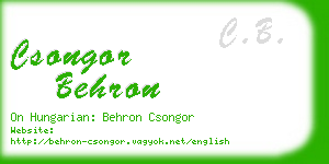 csongor behron business card